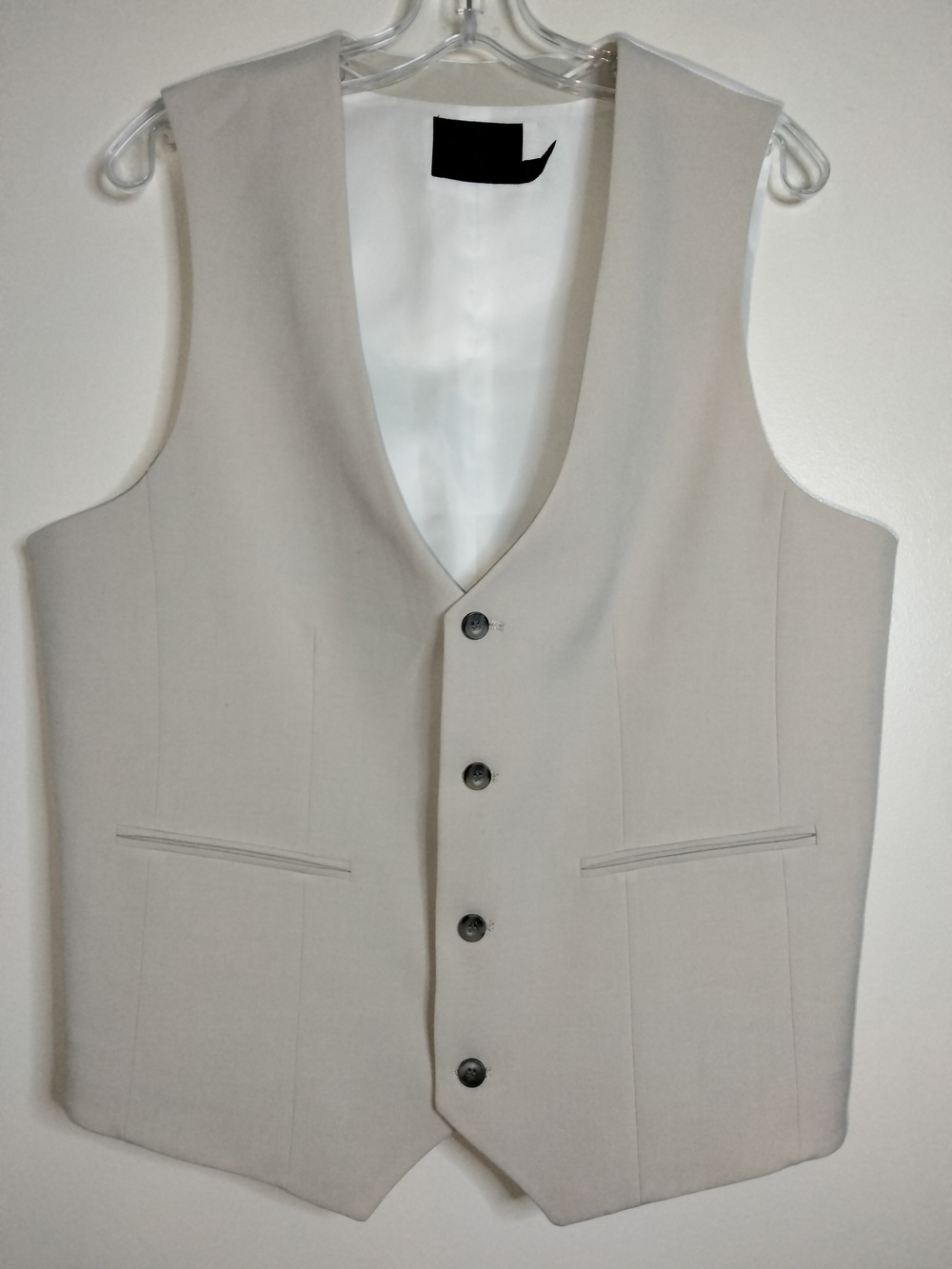ASOS (Size 44) Men's Stone Button Down Sleeveless Tailored Waistcoat Vest (NWOT)